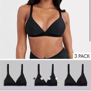 ASOS DESIGN Fuller Bust 3 pack microfiber triangle bra Size 32L